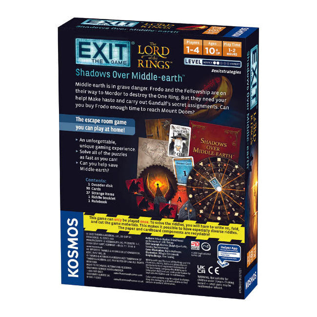 Kosmos Exit the Game Lord of the Rings Kids Tabletop Board Game 10y+