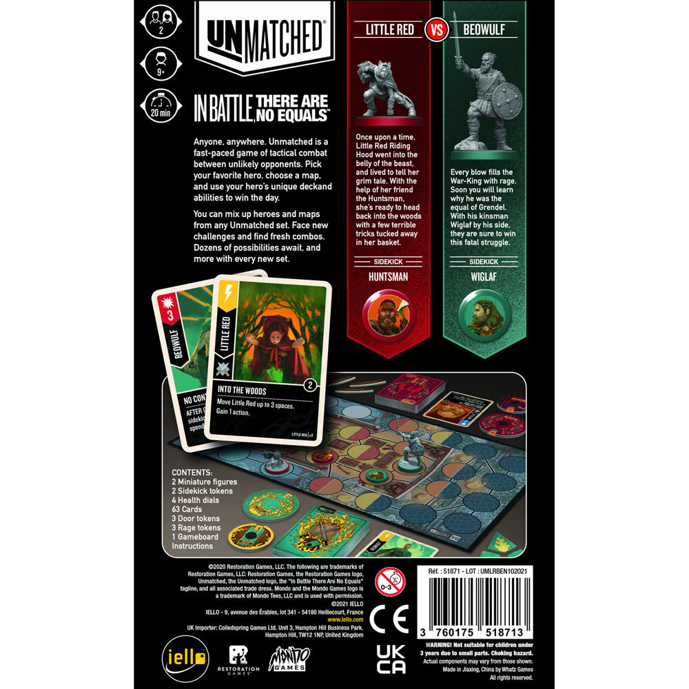 Iello Unmatched Little Red Riding Hood vs Beowulf Board Strategy Game 9y+