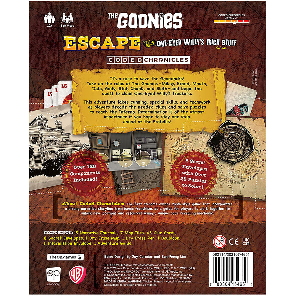 The Op The Goonies Escape with One-Eyed Willys Rich Stuff Board Game 12y+