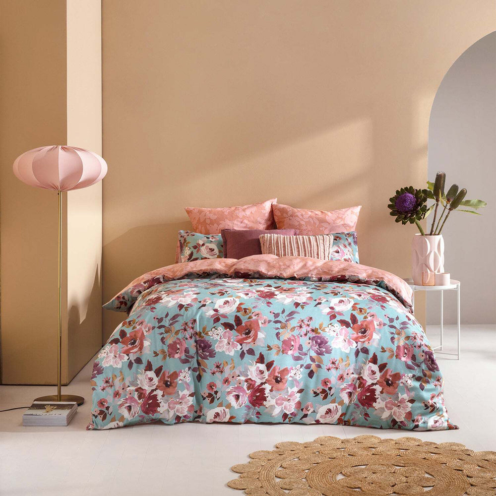 Kas Australia Marais Queen Bed Quilt Cover Set w/ 2x Pillowcases - Multi
