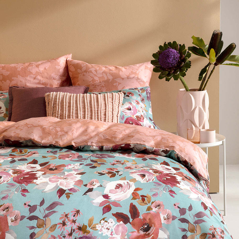 Kas Australia Marais Queen Bed Quilt Cover Set w/ 2x Pillowcases - Multi
