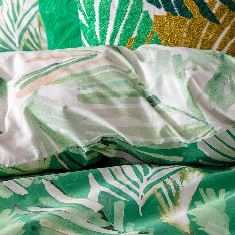 Kas Australia Oliana Super King Bed Quilt Cover Set w/ 2x Pillowcases - Green