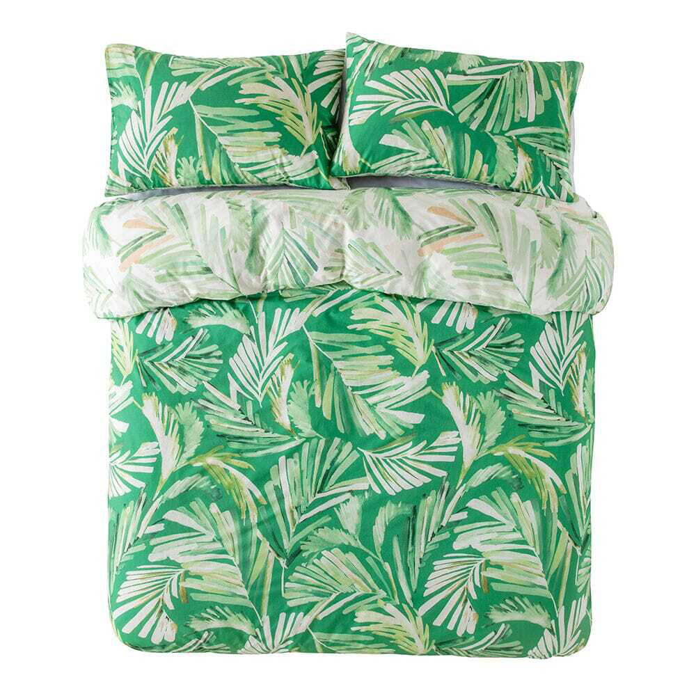 Kas Australia Oliana Super King Bed Quilt Cover Set w/ 2x Pillowcases - Green