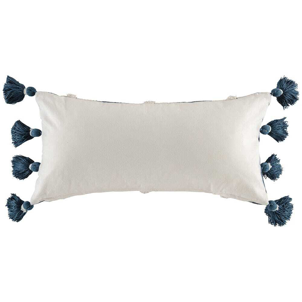 Kas Australia Juliette Filled Cushion Decor w/ Tassle Rect 35x70cm - Navy