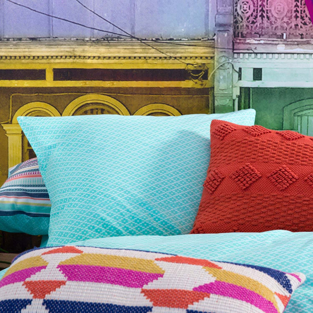 Kas Australia Alva Euro Throw Pillowcase 65x65cm - Aqua