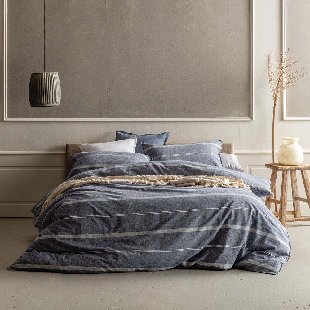Kas Australia Balmoral Euro Throw Pillowcase 65x65cm - Navy
