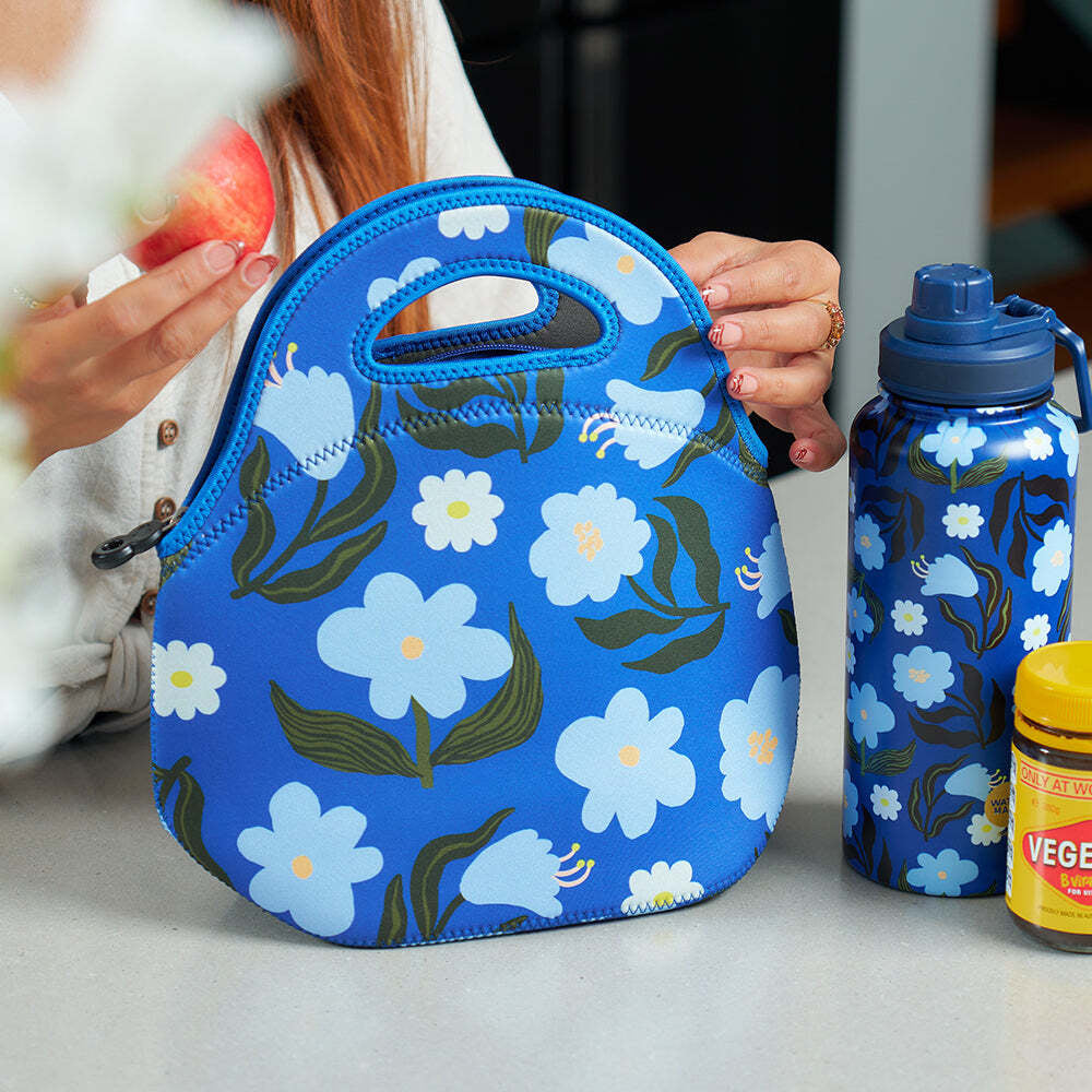 11nfpm-annabel-trends-neoprene-lunch-bag-floral-puzzle-mustard