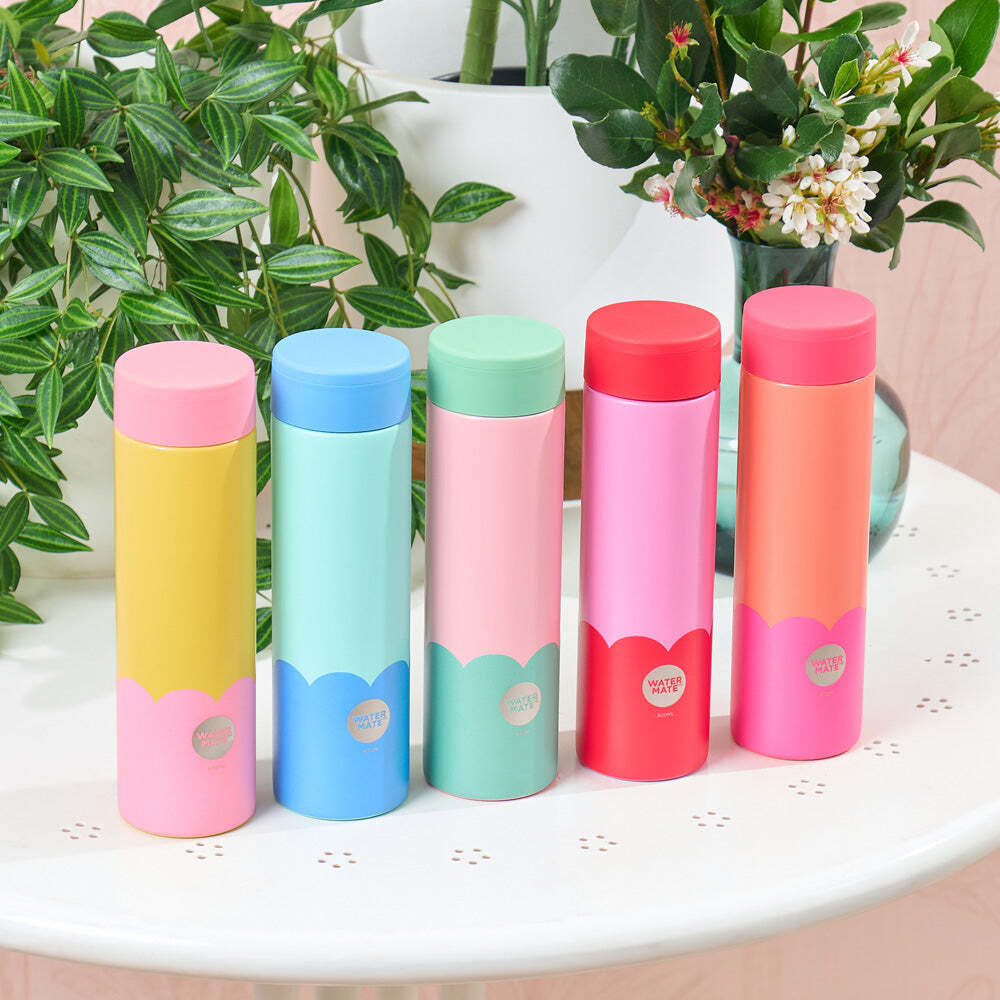 403mop-annabel-trends-stainless-steel-wave-300ml-mini-bottle-orange-hot-pink