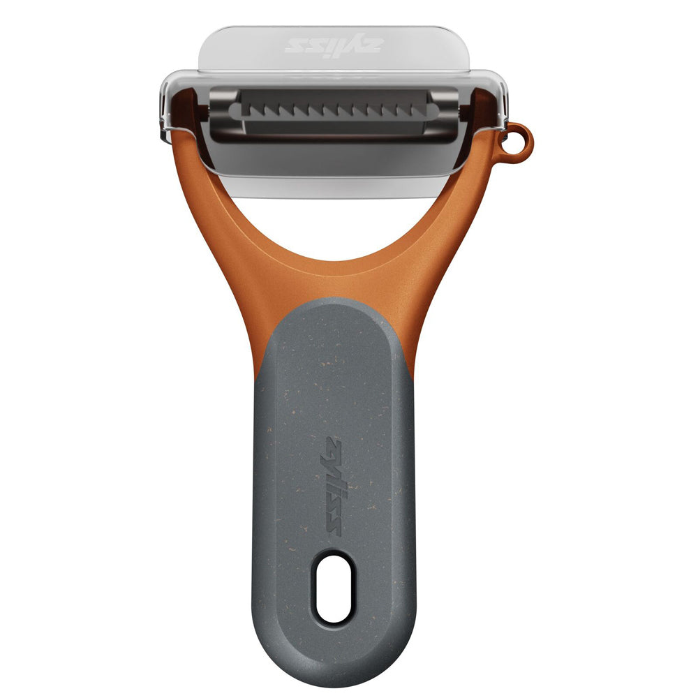 13106-zyliss-s-steel-julienne-y-peeler-kitchen-utensil-14cm-orange-grey