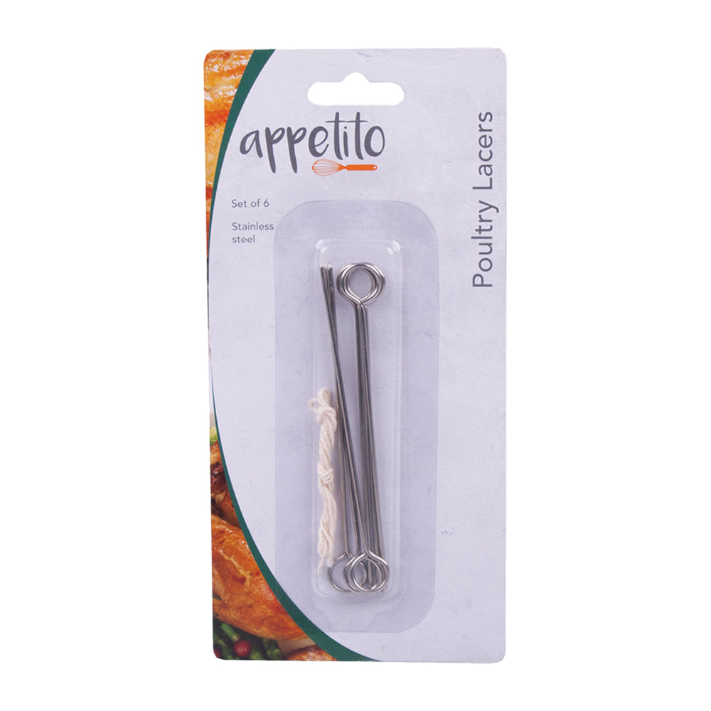 3539-6pc-appetito-stainless-steel-poultry-lacers-kitchen-cooking-utensil