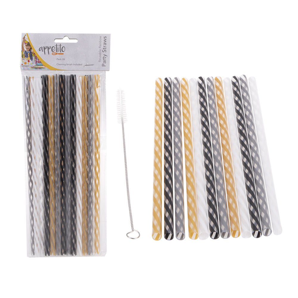 3436-1-24pc-appetito-reusable-glitz-glam-party-straws-25cm-w-brush-set-assorted