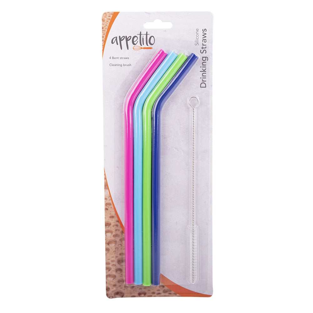 3439-4pc-appetito-silicone-bent-drinking-straws-w-brush-4-asst-colours