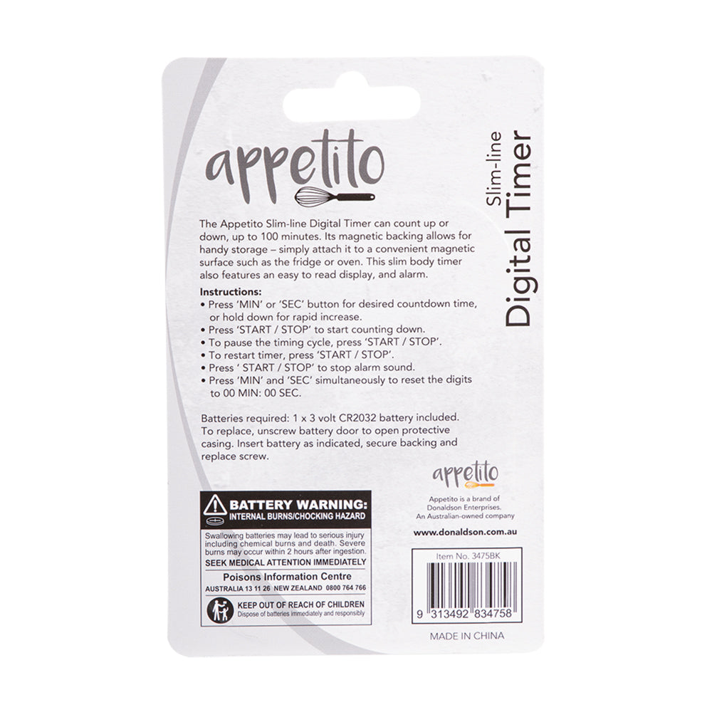 3475bk-appetito-slim-line-digital-timer-100-minutes-black