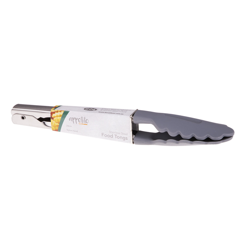 3303ch-appetito-stainless-steel-tongs-w-nylon-head-24cm-charcoal