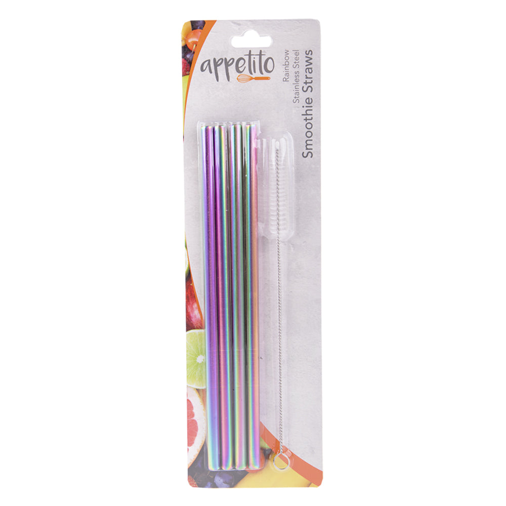 3440rw-4pc-appetito-stainless-steel-straight-smoothie-straws-w-brush-rainbow
