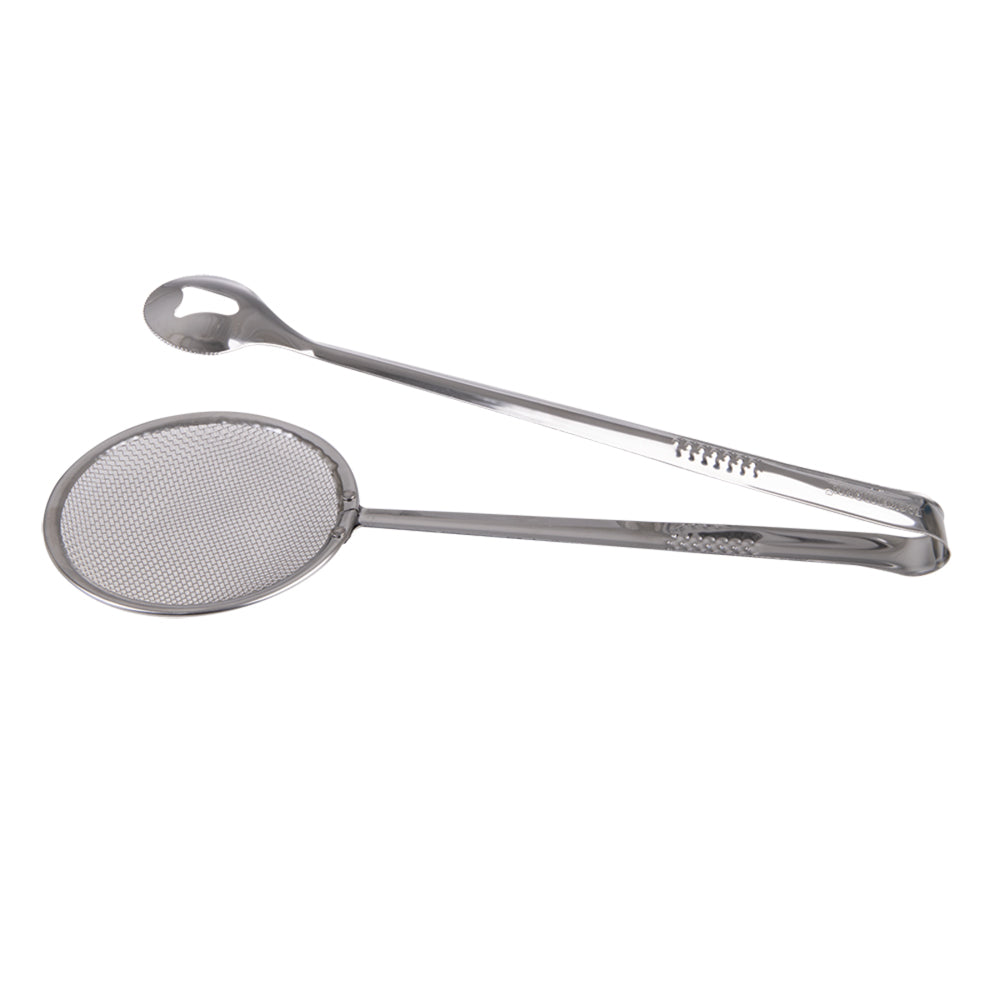 3310-2-appetito-stainless-steel-28-5cm-skimmer-tongs-kitchen-cooking-utensil