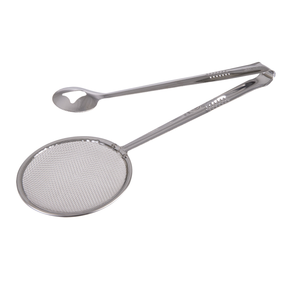 3310-2-appetito-stainless-steel-28-5cm-skimmer-tongs-kitchen-cooking-utensil
