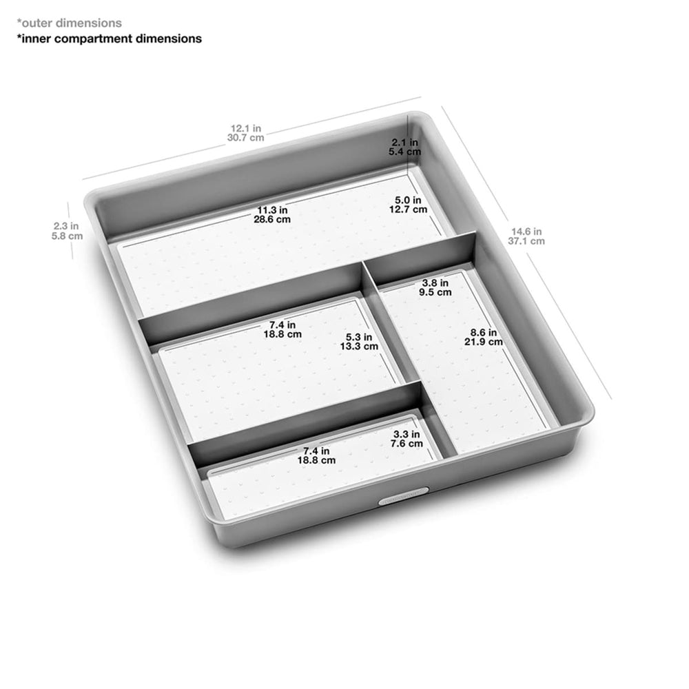 4534-8-madesmart-junk-drawer-organiser-rectangle-37x30cm-soft-grey