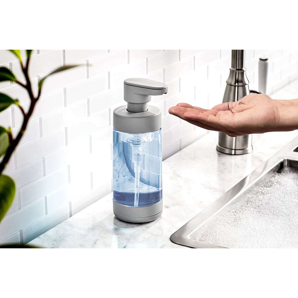4514-2-madesmart-plastic-foaming-soap-pump-liquid-dispenser-296ml-grey