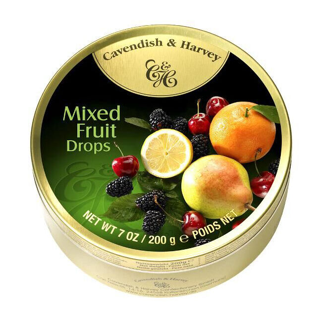 Cavendish & Harvey Sweet Confectionery Candy Lollies Mixed Fruit Drops 200g