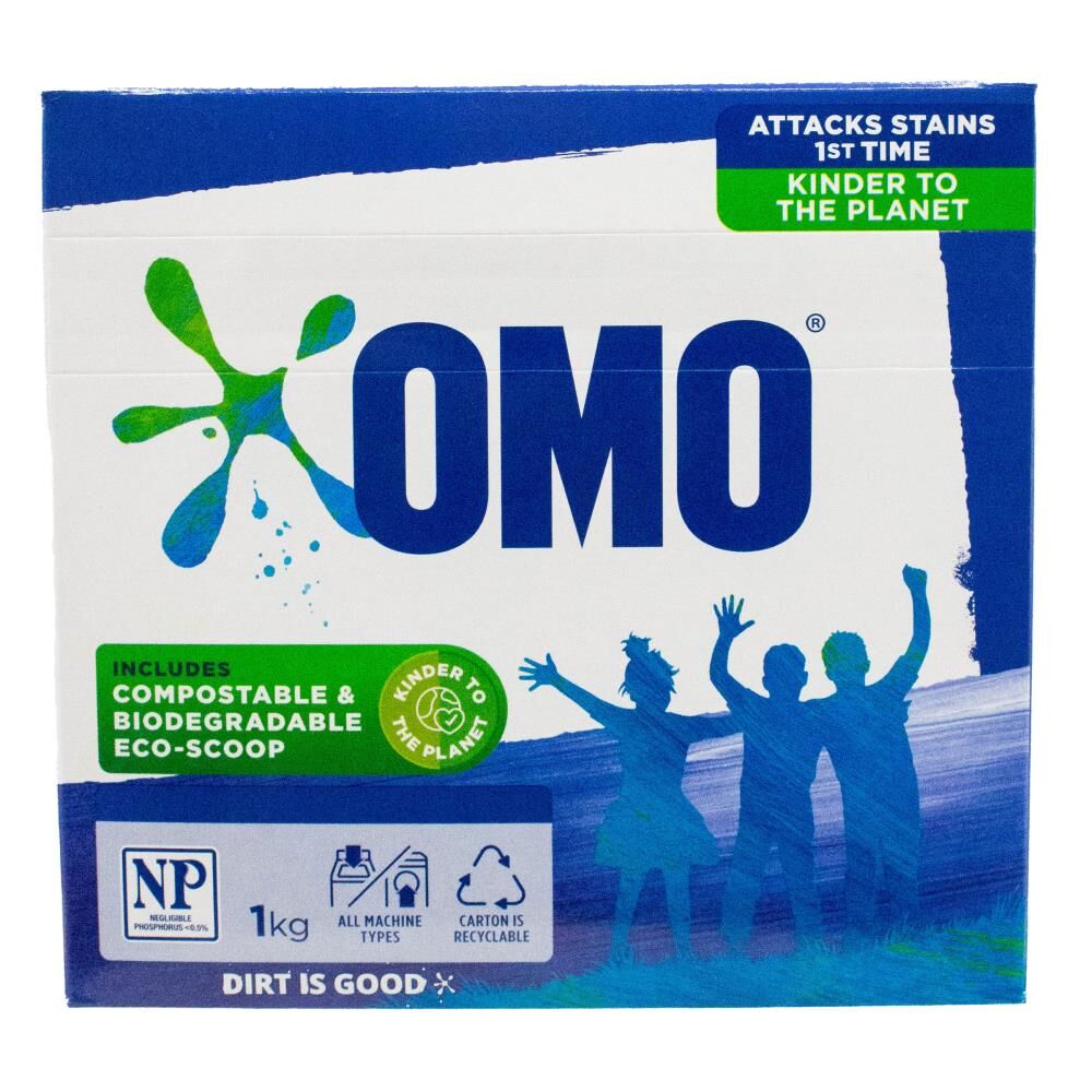 Omo 1kg Laundry Powder Detergent for All Machine Types Removes Stains