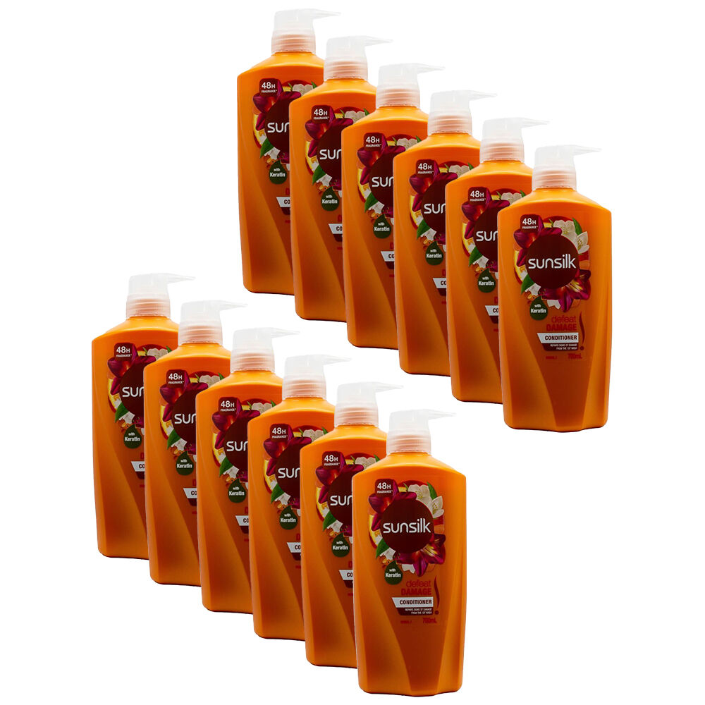 Sunsilk Defeat Damage Strengthening Hair Conditioner 700ml Hydrating (12 Pack)