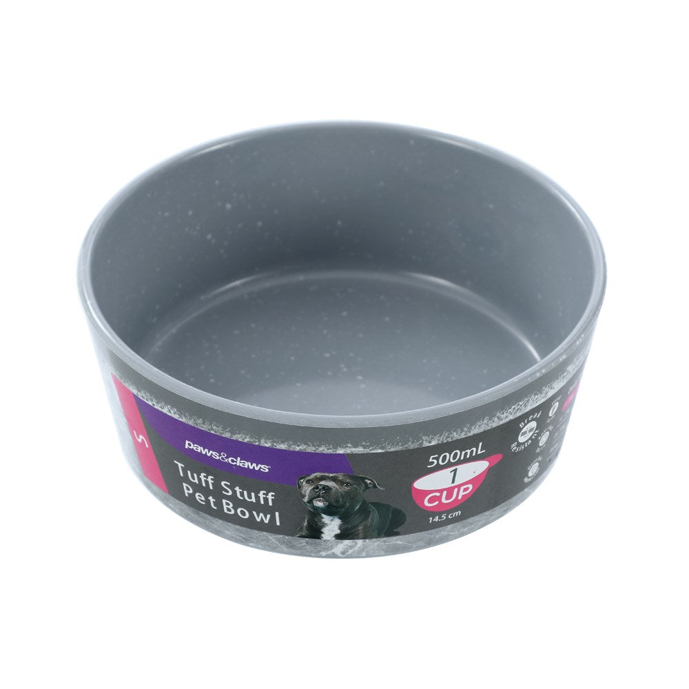 Paws & Claws 500ml Tuff Stuff Pet Bowl Assorted