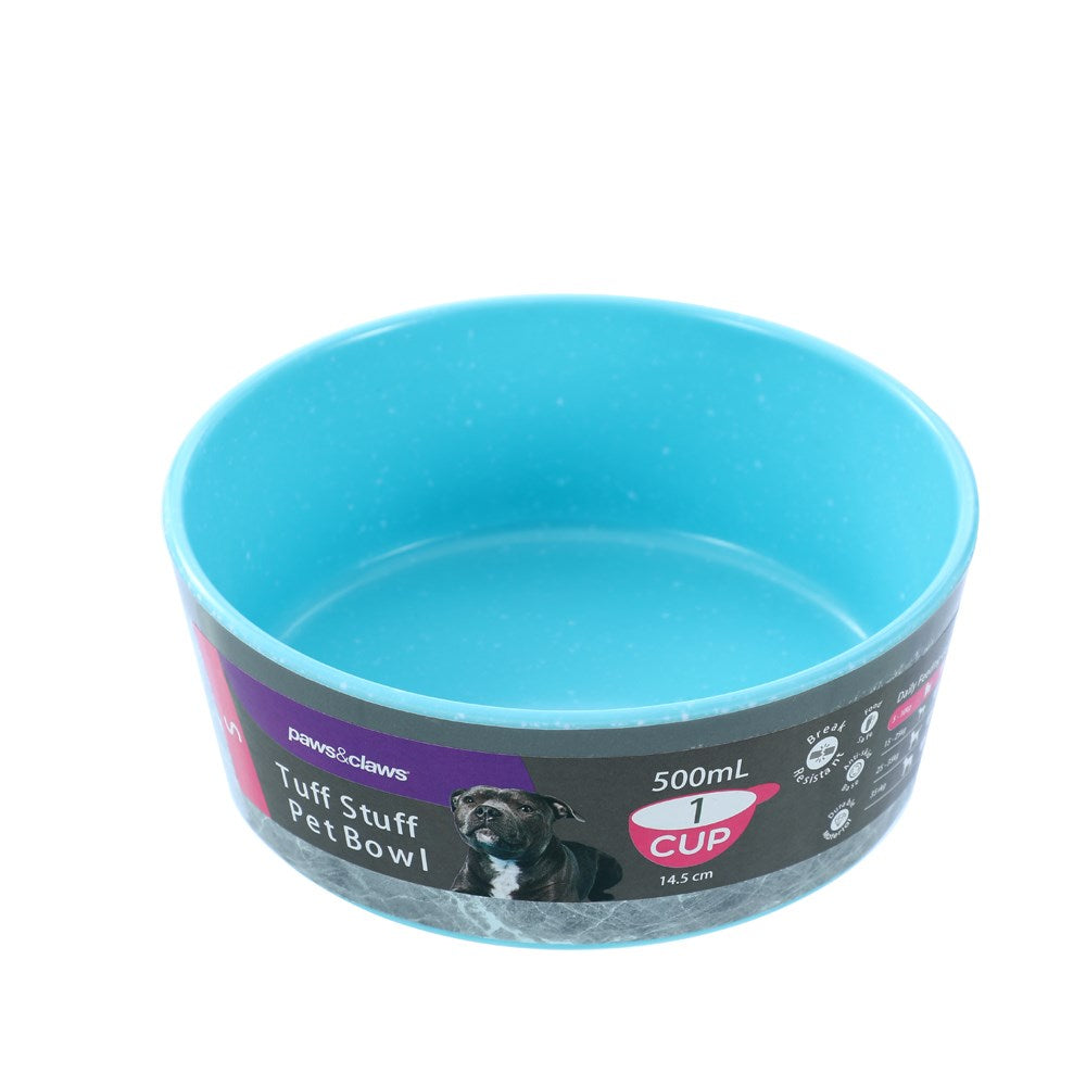 Paws & Claws 500ml Tuff Stuff Pet Bowl Assorted