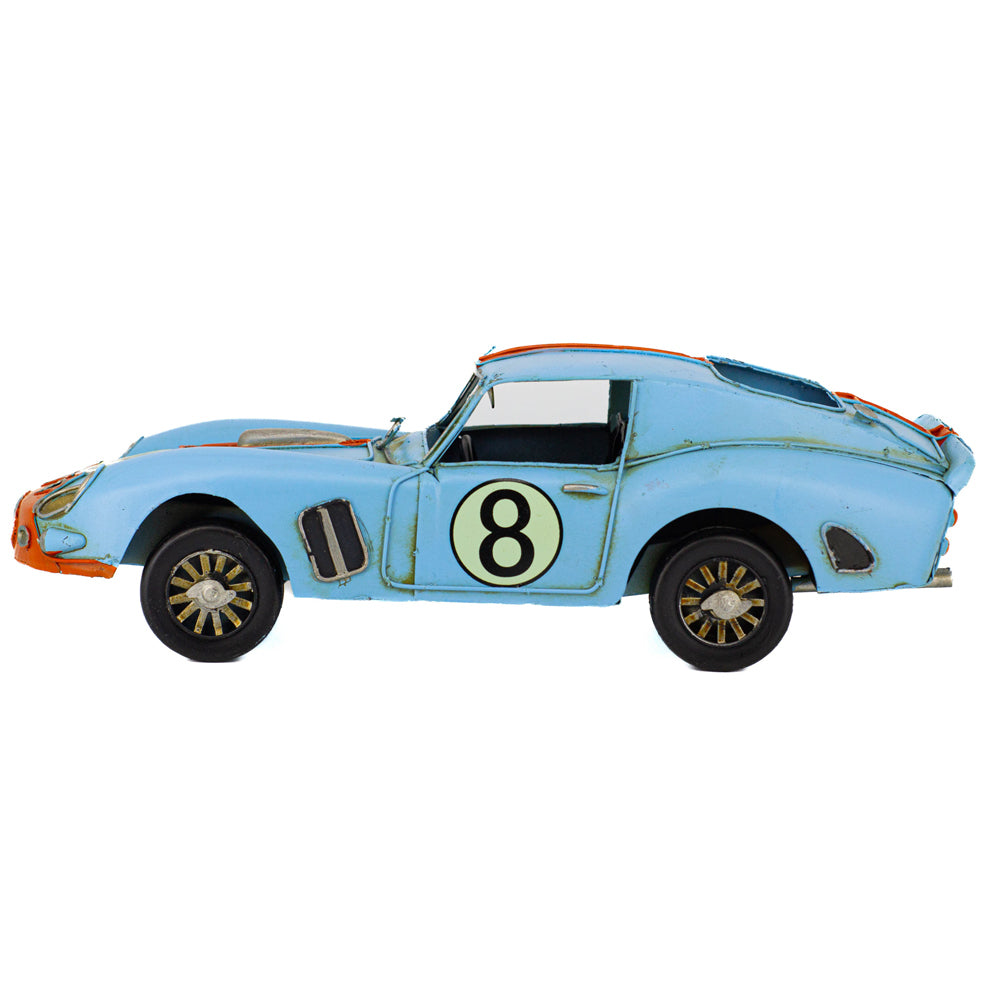 31154-boyle-no-8-racer-metal-ornament-home-decor-blue-31cm