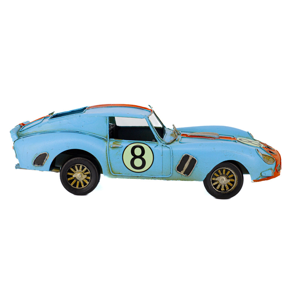 31154-boyle-no-8-racer-metal-ornament-home-decor-blue-31cm