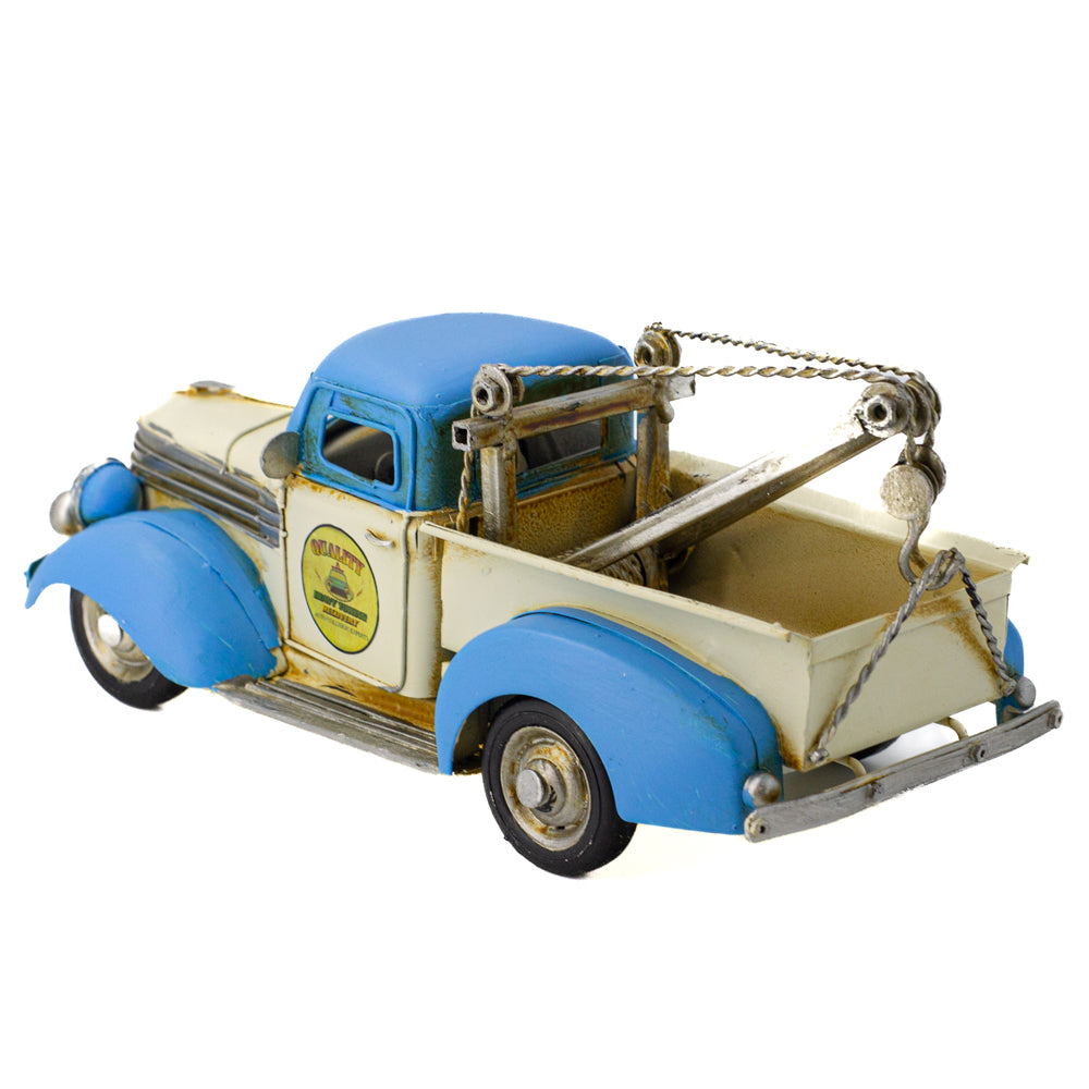 31156-boyle-vintage-tow-truck-metal-ornament-blue-white-29cm