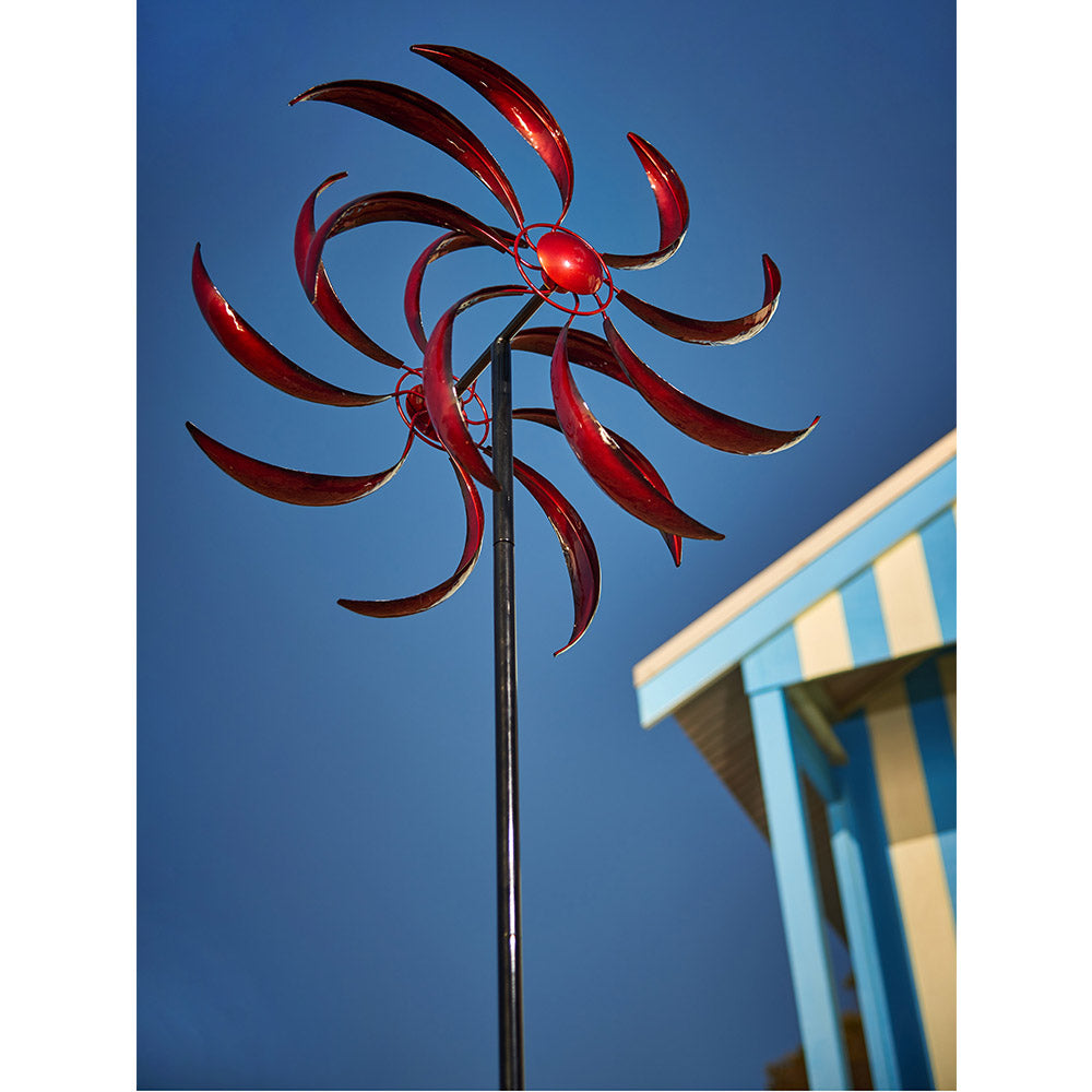 16539-garden-ornament-213cm-metal-double-windmill-decor-red