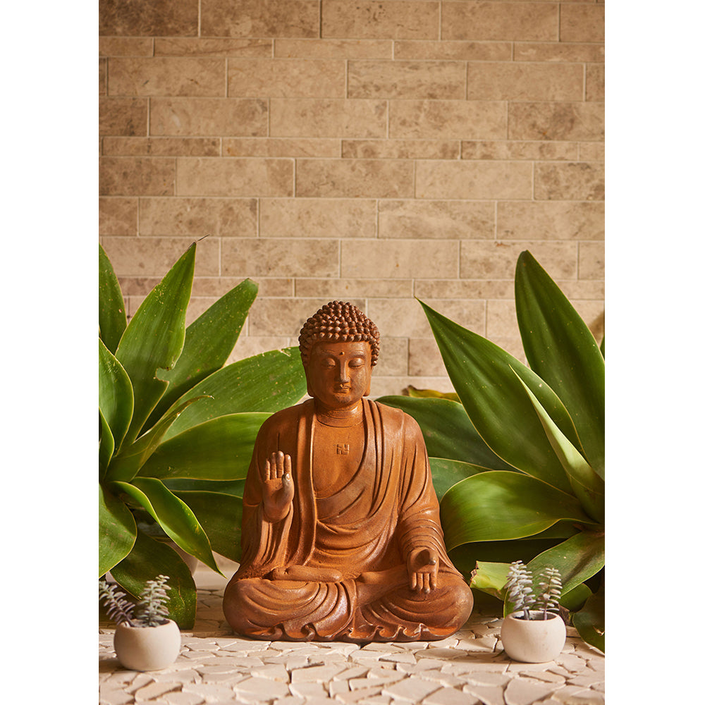 22660-zen-cast-iron-23cm-sitting-buddah-garden-ornament-decor-brown