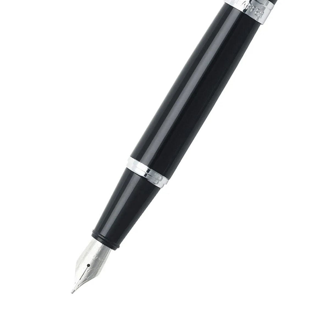 110477-sheaffer-300-glossy-fountain-pen-medium-nib-black-chrome-trim