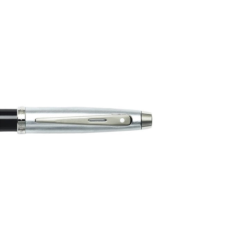 111527-sheaffer-100-glossy-roller-ball-pen-black-barrel-brushed-chrome-cap