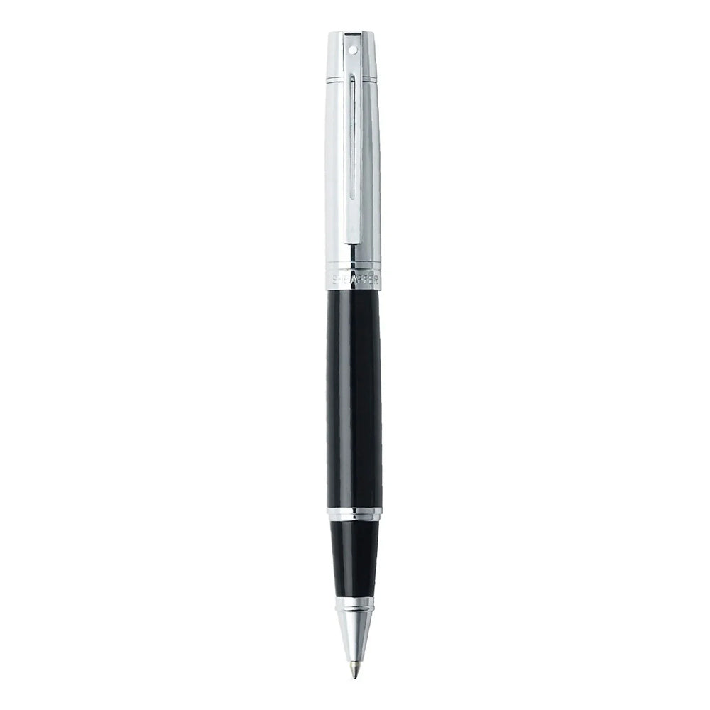112463-sheaffer-300-gloss-roller-ball-pen-black-chrome-trim-cap