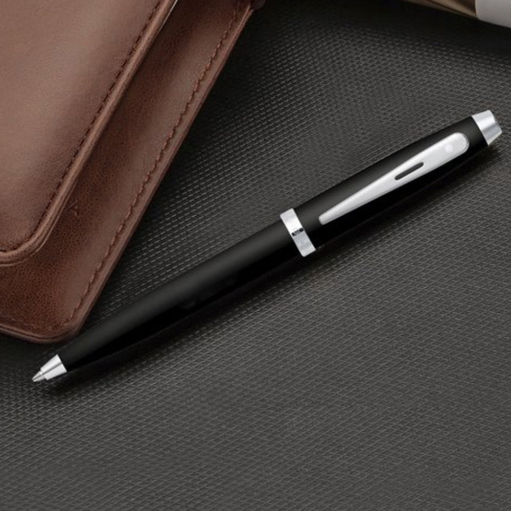 117857-sheaffer-100-ball-point-pen-lacquer-chrome-plate-black
