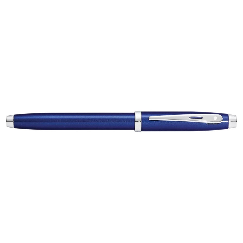 117861-sheaffer-100-fountain-pen-medium-nib-lacquer-chrome-plate-blue