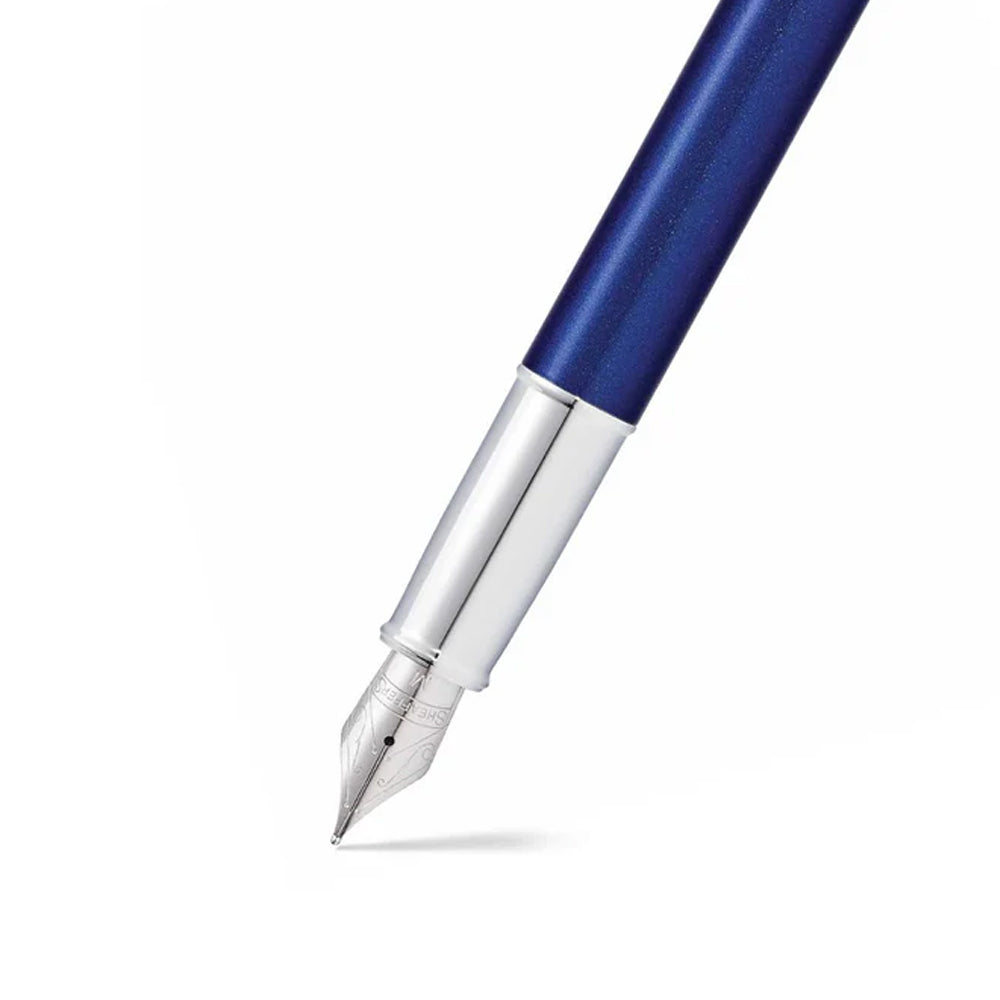 117864-sheaffer-100-fountain-pen-medium-hs-nib-lacquer-chrome-plate-blue