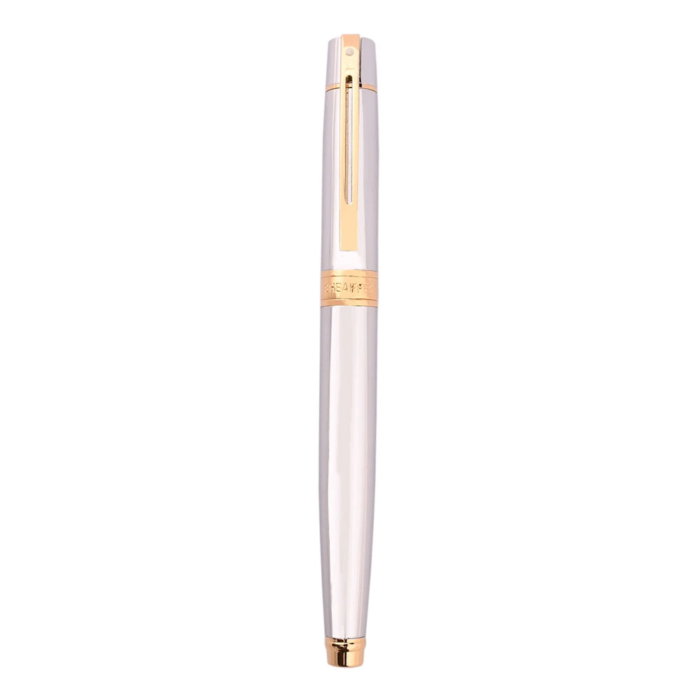 117885-sheaffer-300-fountain-pen-medium-nib-chrome-gold-trim
