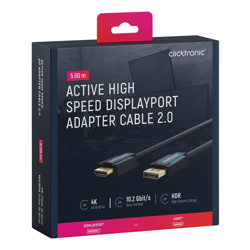 44926-clicktronic-5m-male-active-displayport-to-hdmi-cable-black