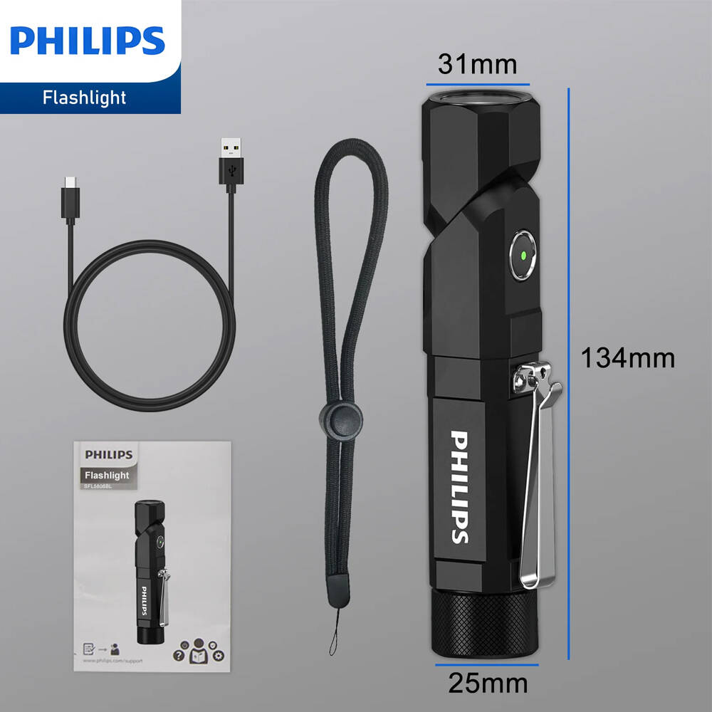 4895229148291-philips-sfl5806bl-rechargable-1000lm-2200mah-flashlight-black