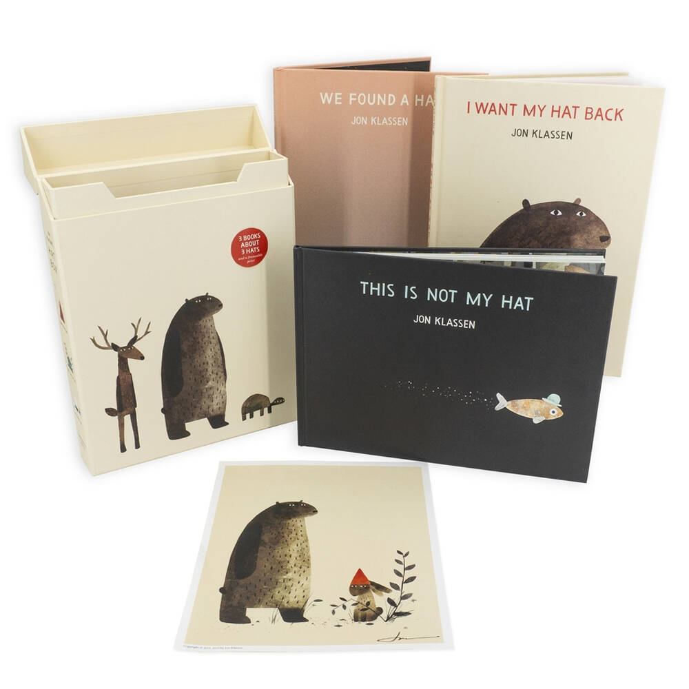 3pc Walker Jon Klassen's Hat Box Reading Book Set
