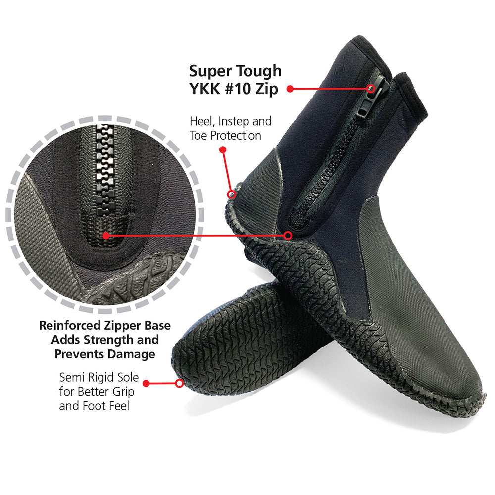 Adrenalin 5mm Zip Dive High Cut Boots Water Sports Neoprene Shoes Size 3XL AU13 — image 2