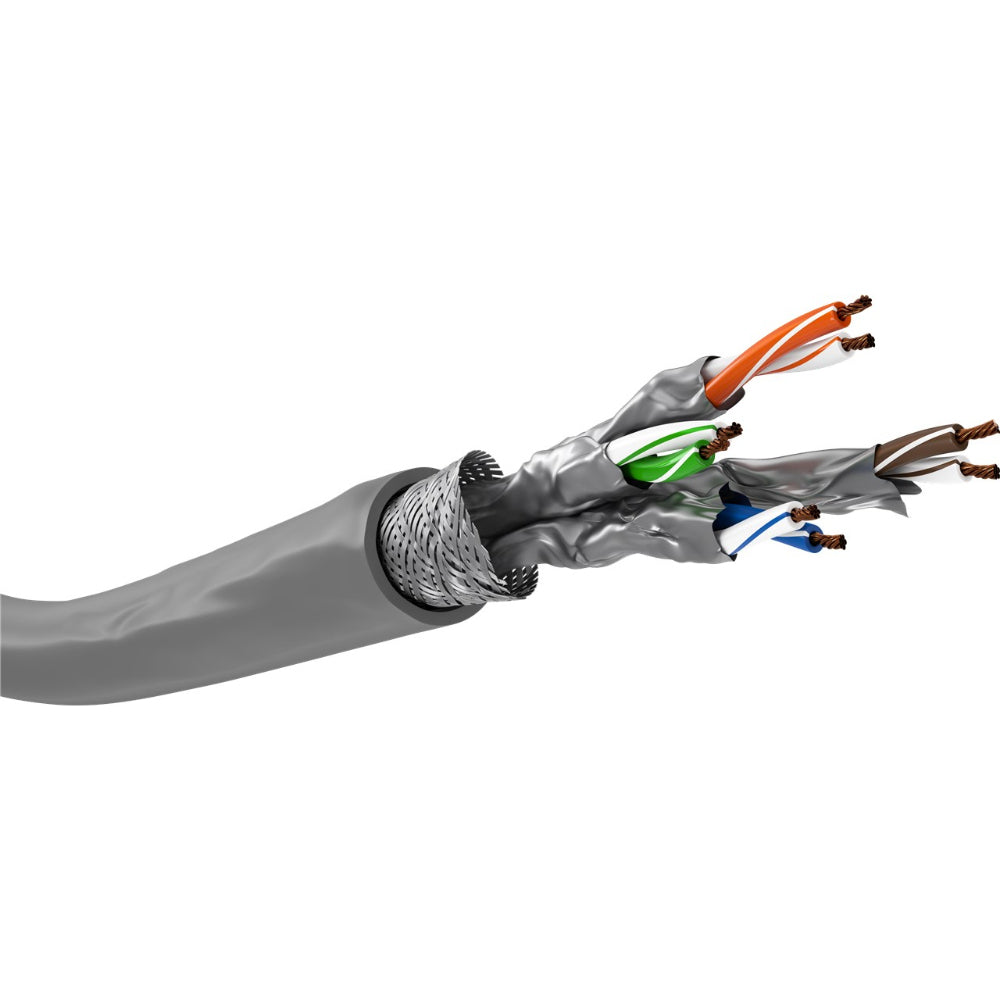 Goobay CAT 6A Network Cable S/FTP PiMF LAN/Ethernet Cord 100m - Grey