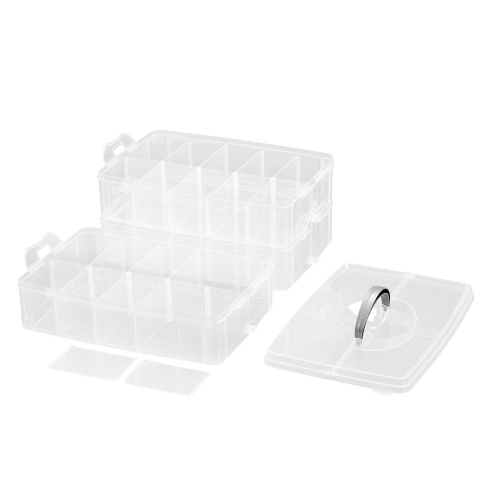 42721-boxsweden-nic-nac-3-tier-box-30-compartment-container-25x18-5cm-clear