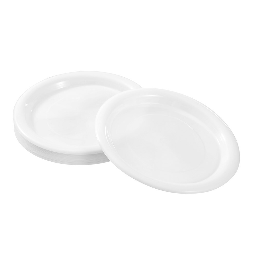 43780-20pc-lemon-lime-reusable-plastic-serving-plate-large-25-5cm-white