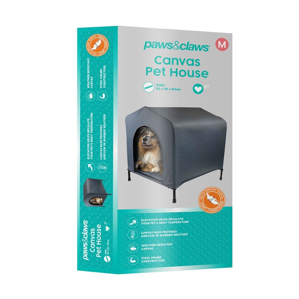 37536-pawsnclaws-62x63cm-elevated-pet-house-w-cushion-medium-black