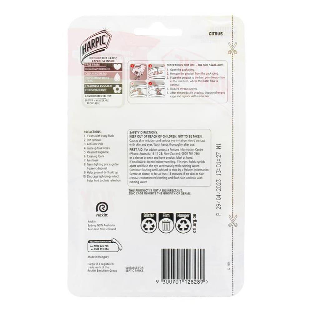3212828-2pc-harpic-toilet-cage-hygiene-power-bath-bowl-cleaner-100g-citrus