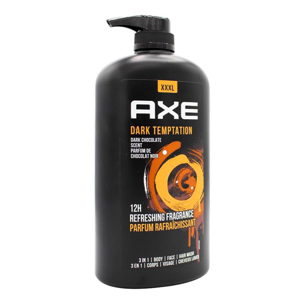 Axe Dark Temptation 3-in-1 Body Face Hair Wash 1L For Men Dark Chocolate